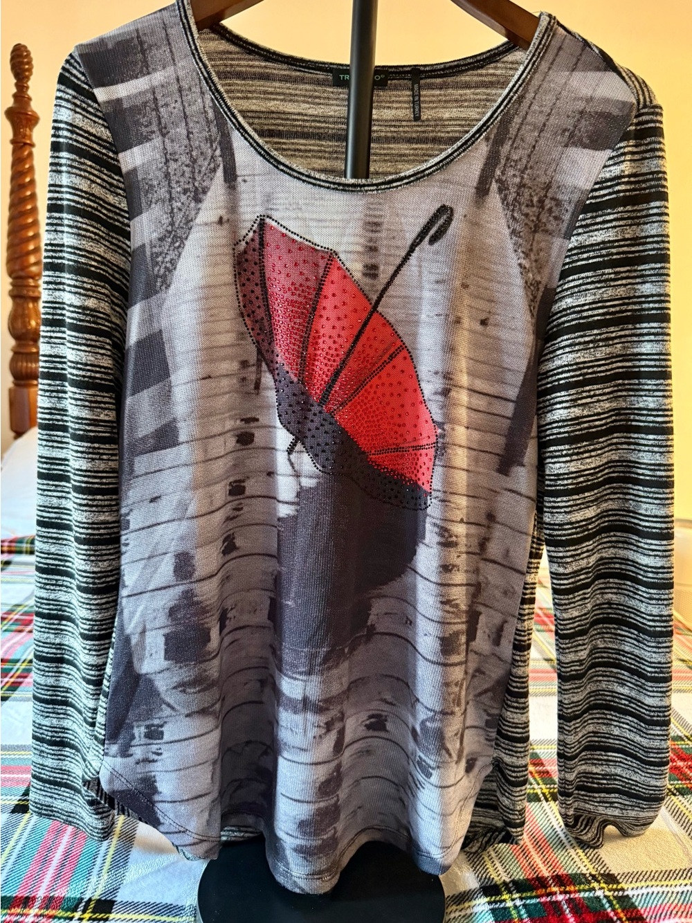 Red Umbrella Graphic Long-Sleeve Tee